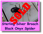 Sterling Silver Broach Black Onyx Spider SOLD