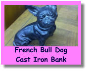 French Bull DogCast Iron Bank